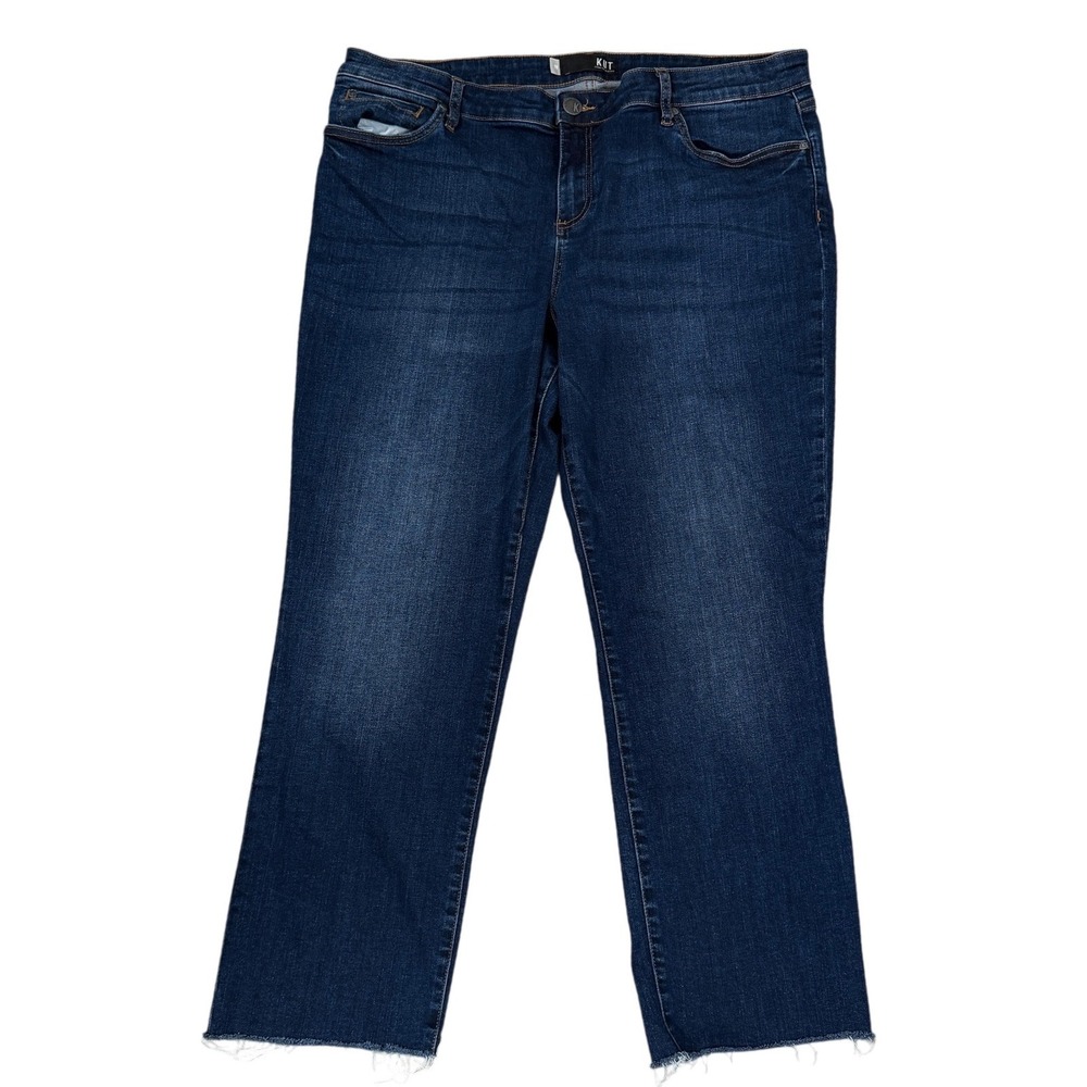 KUT from the Kloth Catherine Boyfriend Jeans Dark Wash Raw Hem Women's Denim 18